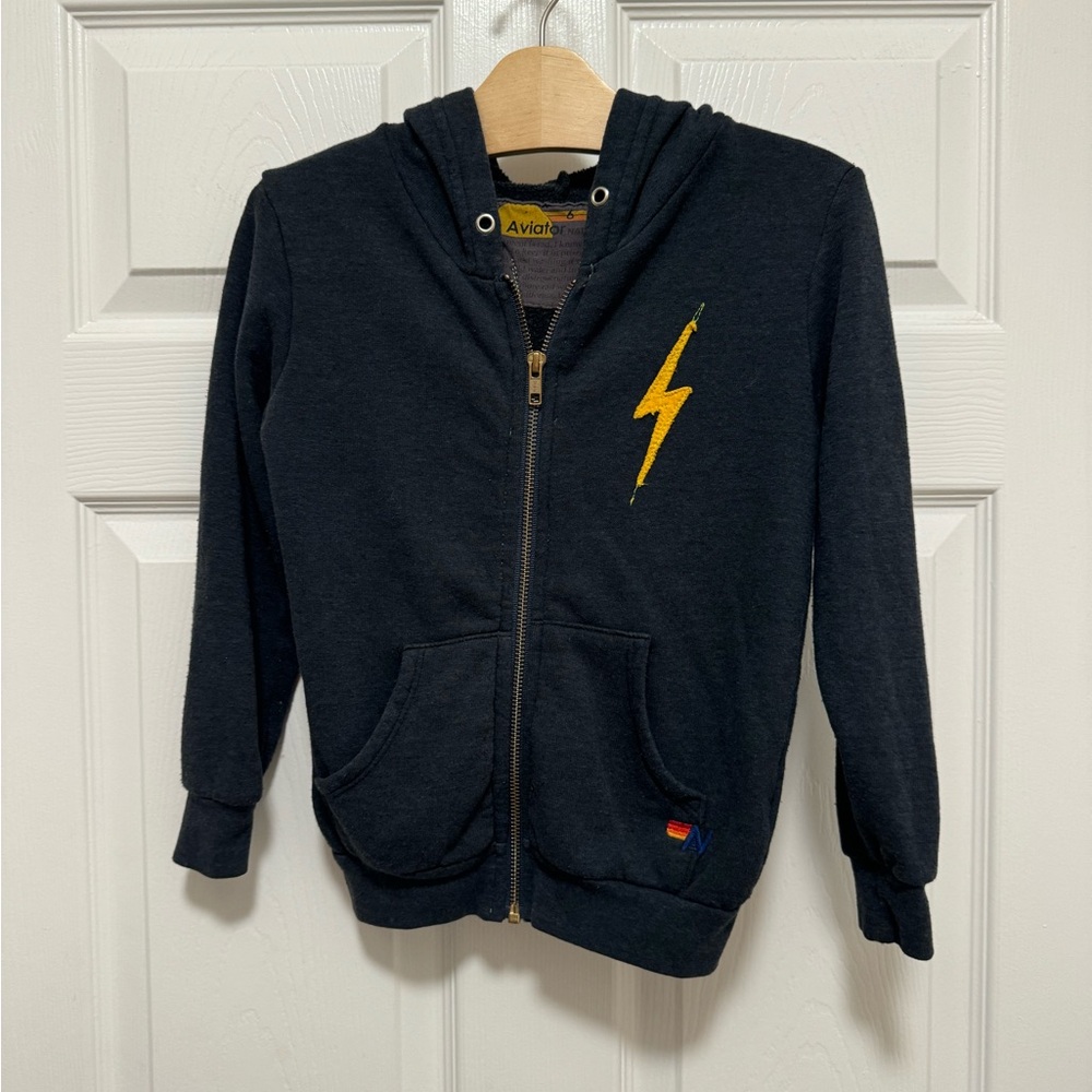 Aviator Nation Bolt zip up hoodie,  😃🌈⚡️Kids Size 6